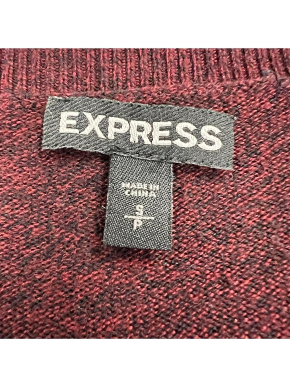 Express Women's Lightweight Sweater 3/4 Sleeve Maroon/Black Size Small - Picture 8 of 9